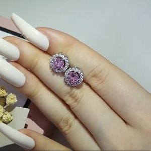 Diamond Stud Earrings   | 925 Sterling Silver